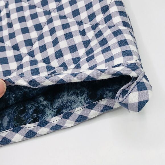 Oven Mitt, Finger Hotpad, and Potholder, Navy Blue Gingham, 3 Pc Baking Gift Set - Picture 4 of 10